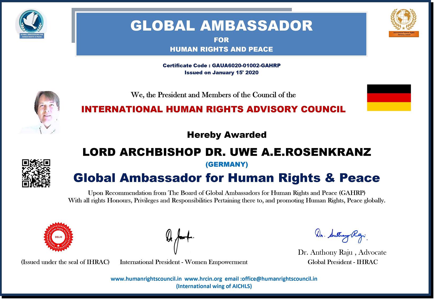 Ambassador LAD Rosenkranz